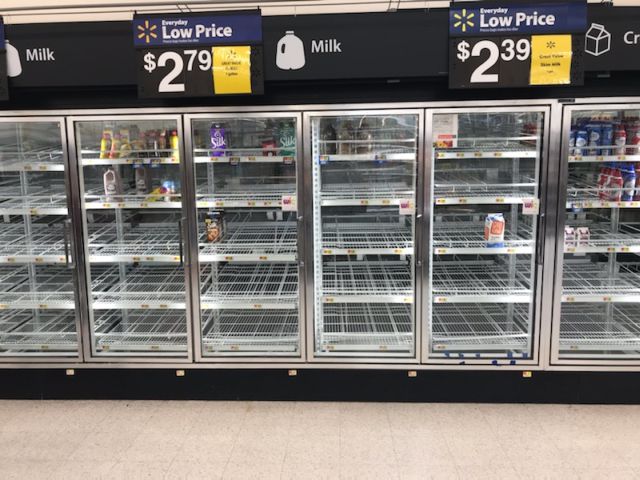 Bare shelves Bare shelves
